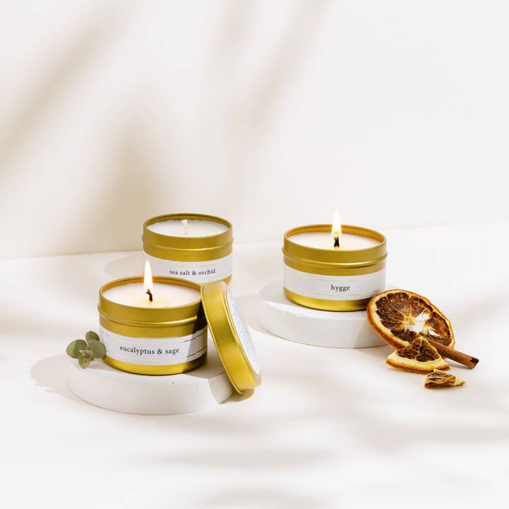 Candlefolk - Vente Bougies de voyage - Wanderlust Bougie de voyage Or 4 oz