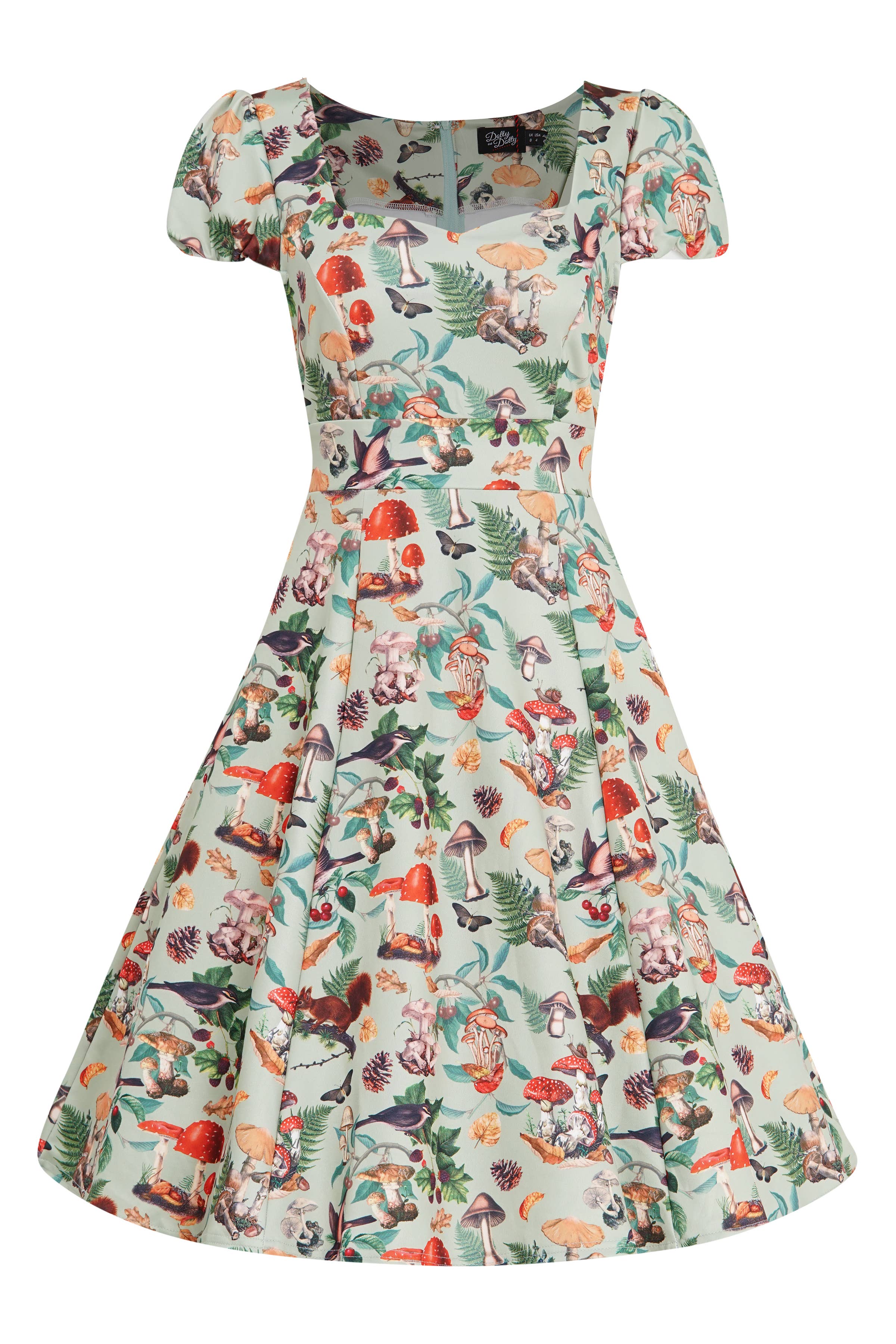 Dolly & Dotty - Wholesale Dress - Women's - Claudia Flirty Fifties Style Dress in Mushrooms and Forest4