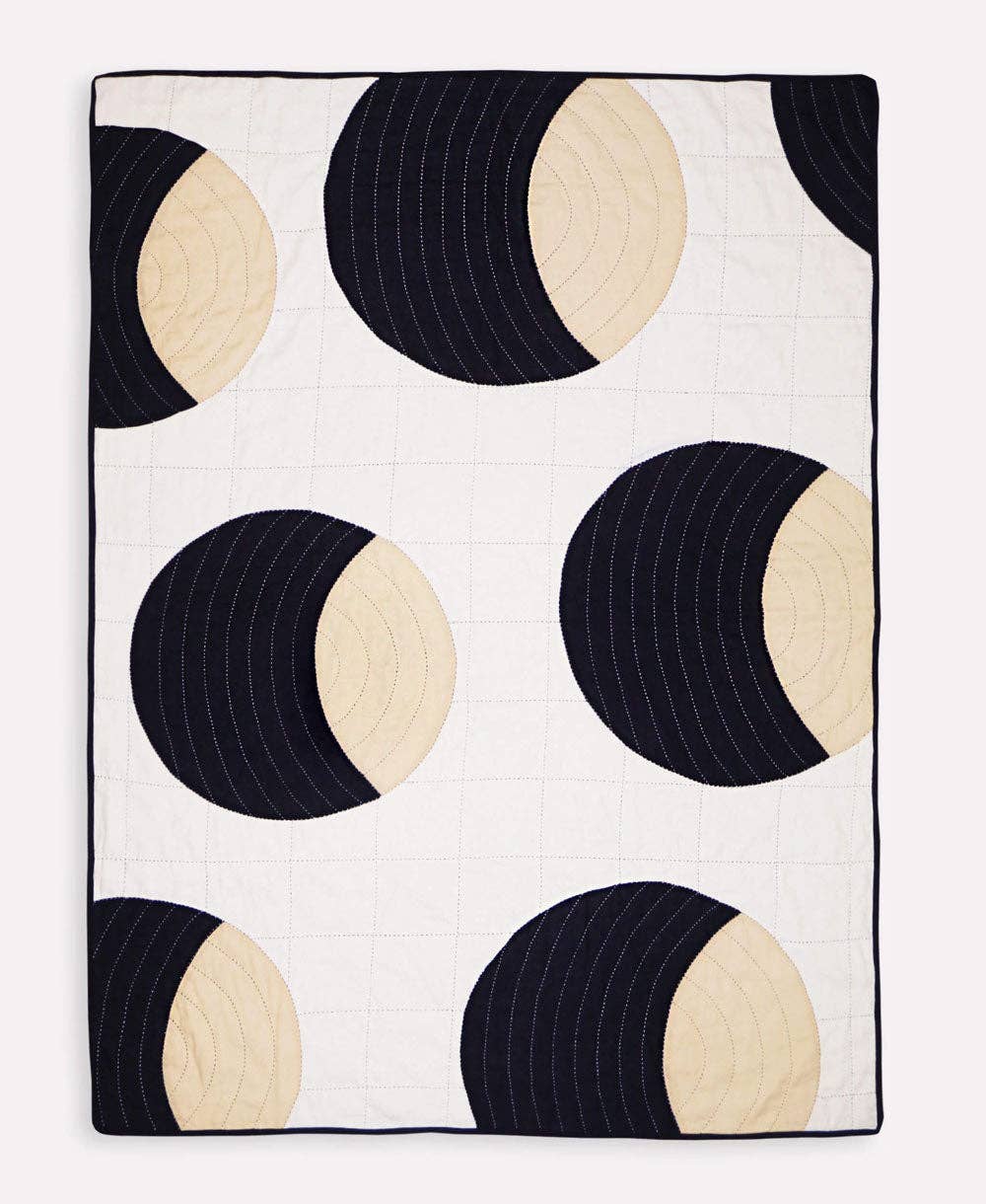 Anchal - Wholesale Throw Blanket - Crescent Lattice Quilt Throw - Charcoal4