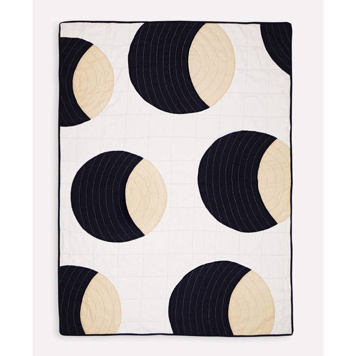 Anchal - Wholesale Throw Blanket - Crescent Lattice Quilt Throw - Charcoal4