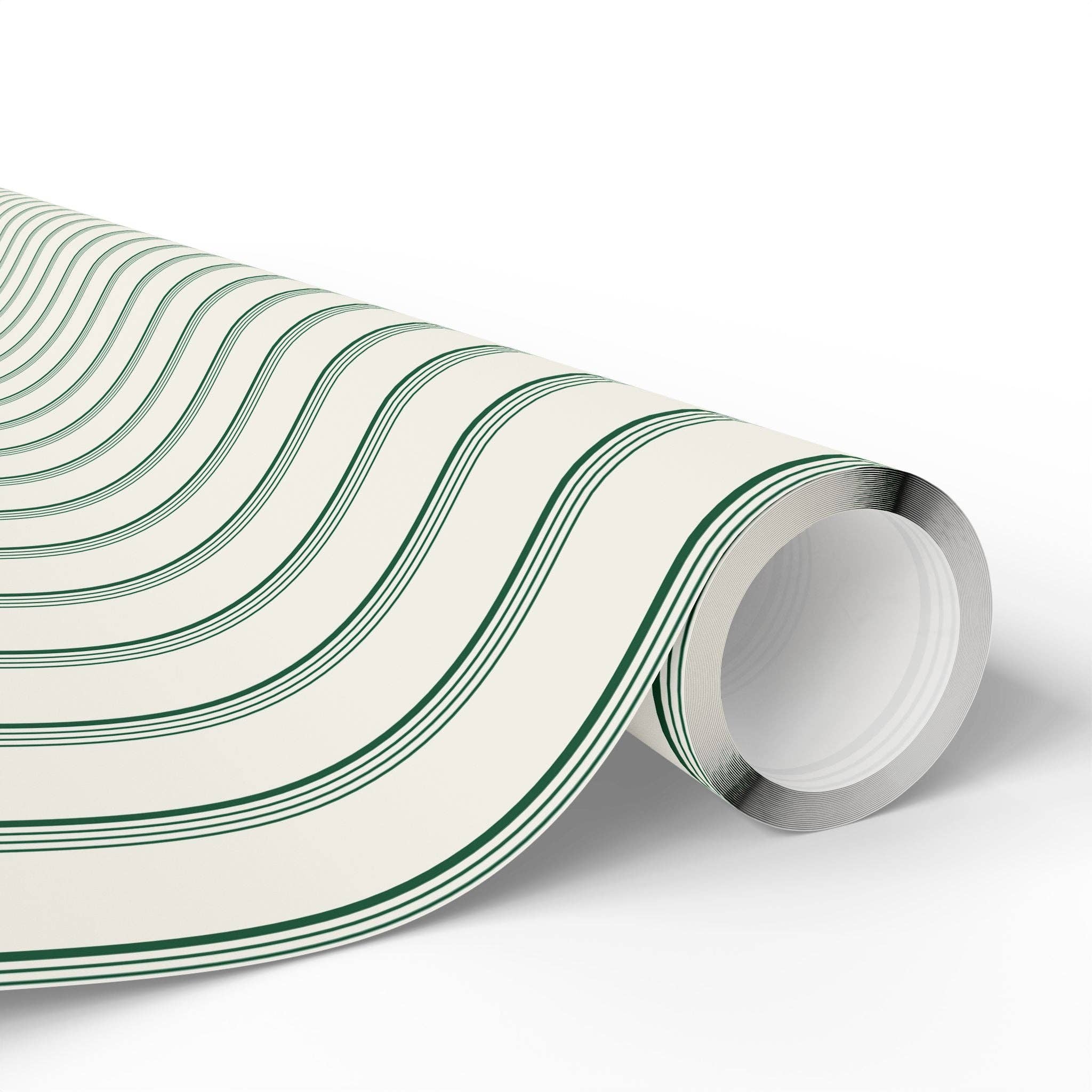 Lokipawz - Wholesale Flat Wrap - Elegant Green Striped Wrapping Paper5