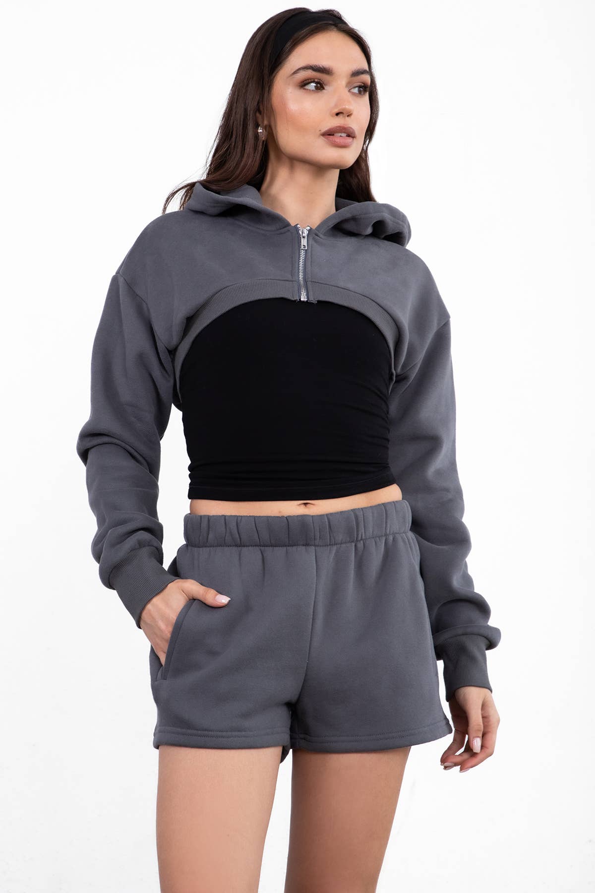 TICTOC - Wholesale Lounge Shorts - Women's - MOMO Plush Fleece Lounge High Waist Fleece Shorts80