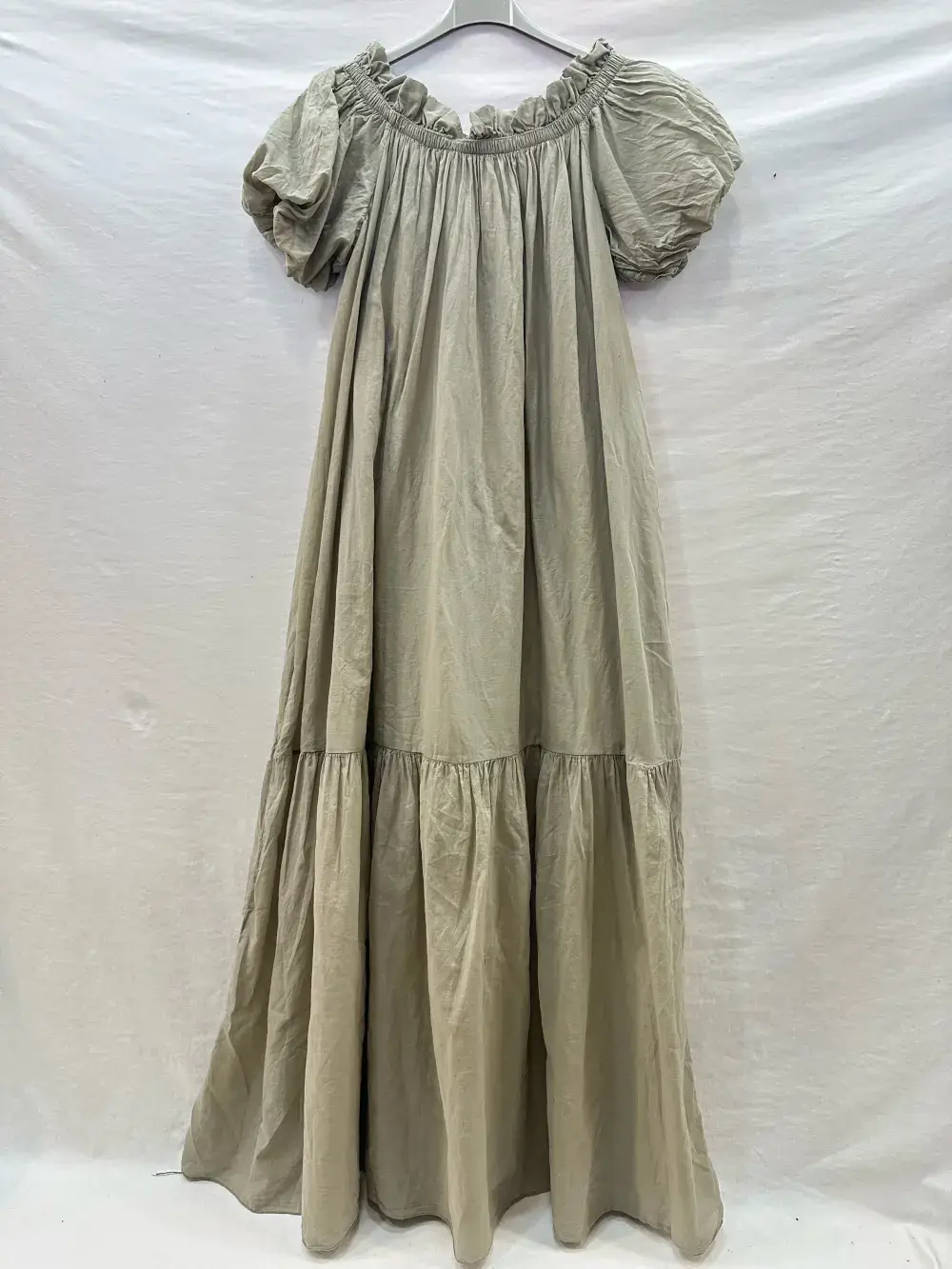 Mimi & Gogo - Wholesale Jurk - Dames - Lange Jurk van Katoenen Voile met Volants @27043_RLDouble3