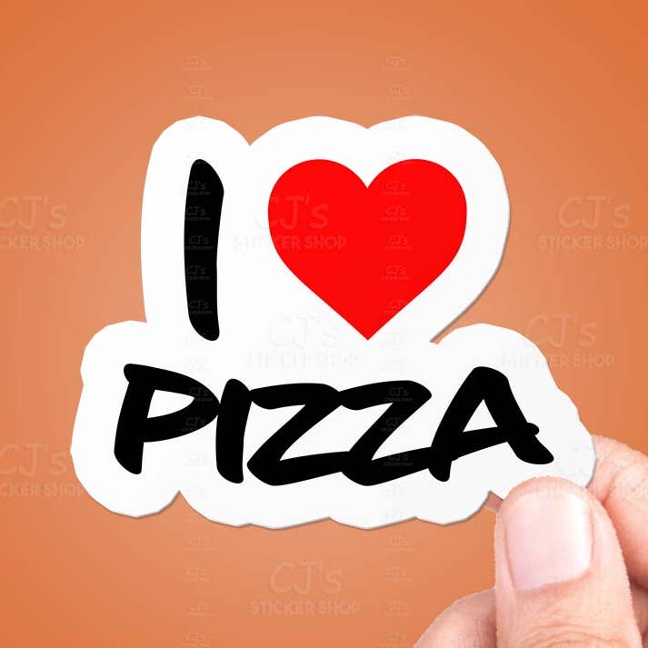 I Love Pizza Sticker Vinyl Decal for wholesale by CJ's Sticker Shop