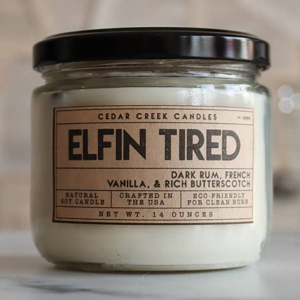 Soy Candle Elfin' Tired for wholesale by Cedar Creek Candles