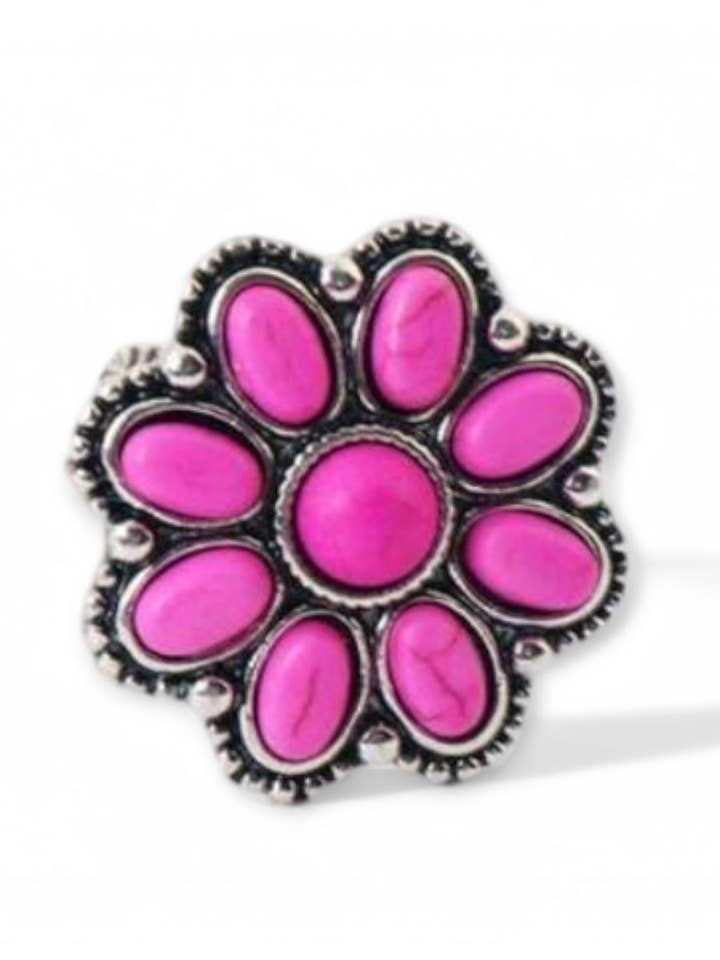 Western Blossom Pink Adjustable Fashion Ring for wholesale by The Bling Barn