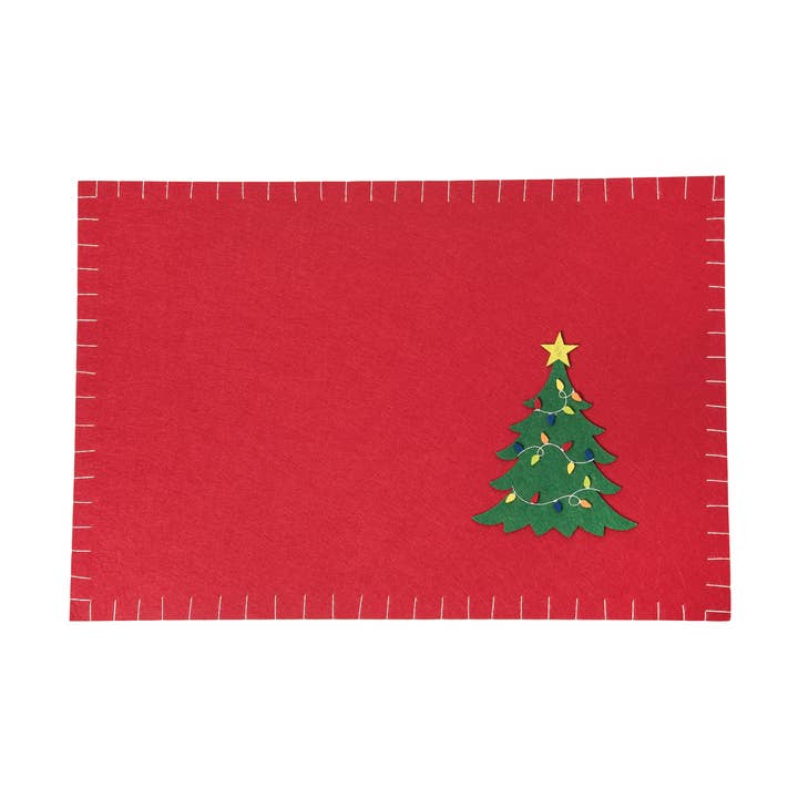 C&F Home - Wholesale Placemat - Christmas Tree Red Felt Placemat0