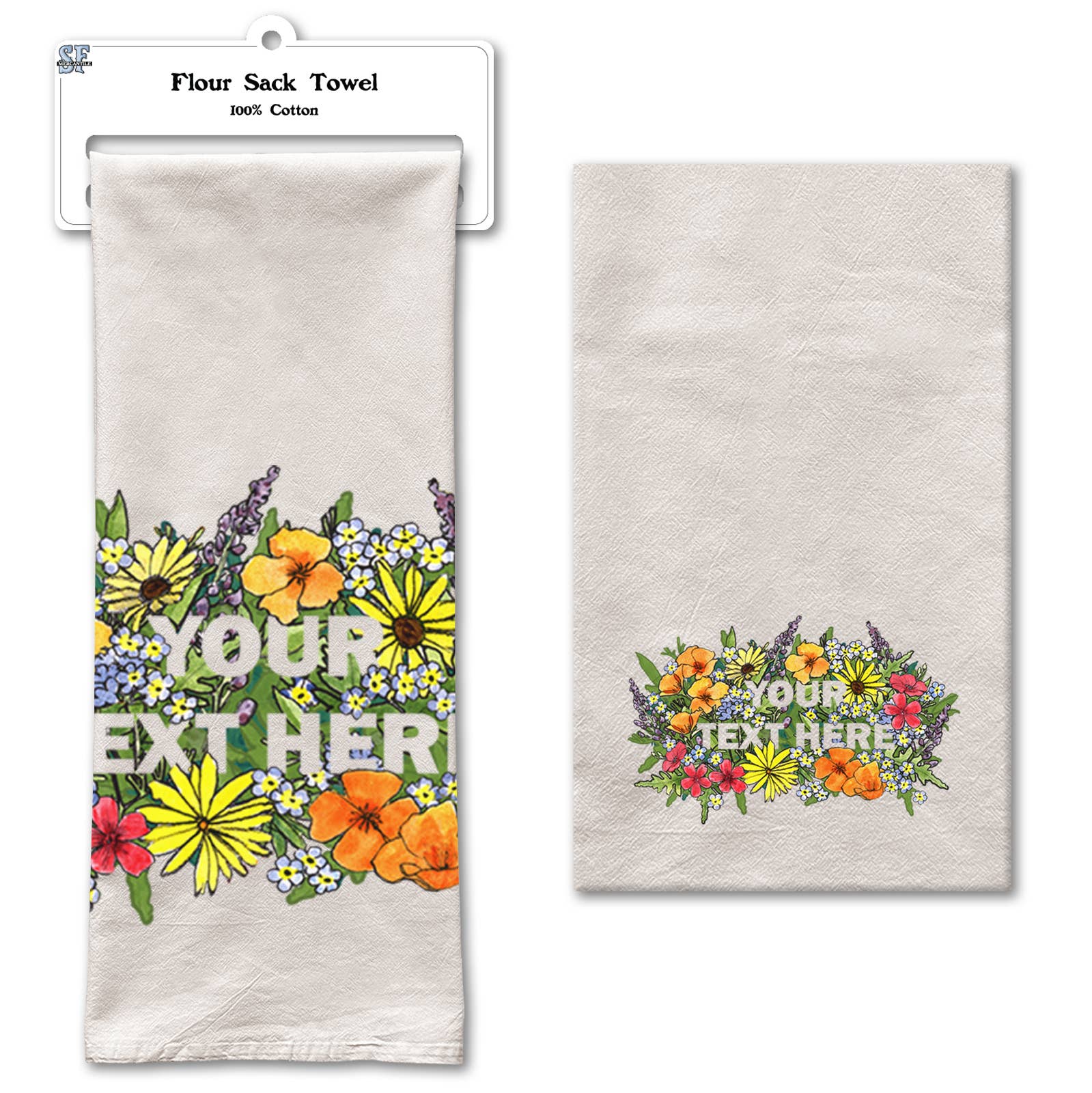 SF Mercantile - Wholesale Tea Towel - Customizable Flour Sack Tea Towel 22" x 36"24