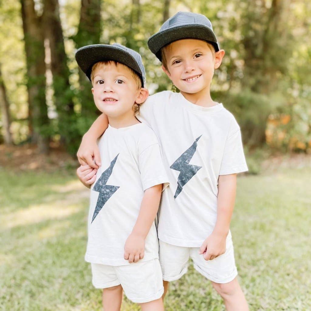 Little Rad Things - Wholesale Screen Printed T-Shirt - Kids - Boys Clothes Greige Acid Wash Spark Tee - USA Made15