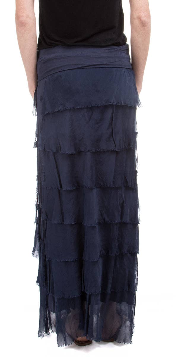 Gigi Moda - Vente Jupe – femme - Jupe volantée longue en soie69