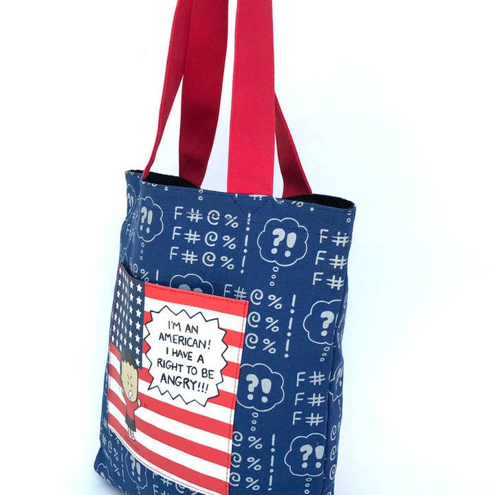 Angry Little Girls - Wholesale Tote Bag - Women's - I'm an American I Have a Right To Be Angry! tote bag and wallet set2