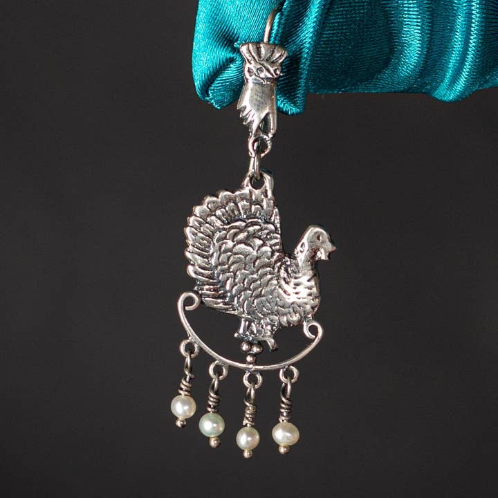Ocellated Turkey Mexican Bird Silver And Pearl With Mexian for wholesale by Maral Kunst