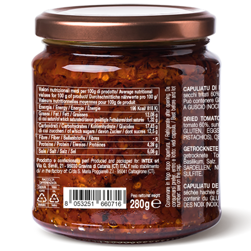 CONVIVIA for italian food lovers - Wholesale Canned Vegetables - Dried tomato capuliatu 280g2