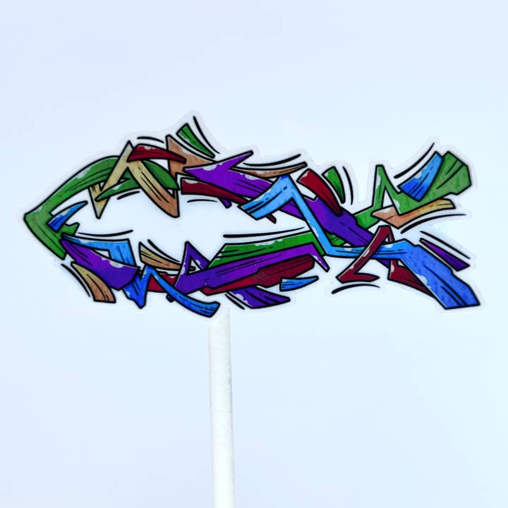 Crossight Overclothes – wholesale Sticker – Graffiti Jesus Fish Christian Waterproof Sticker
