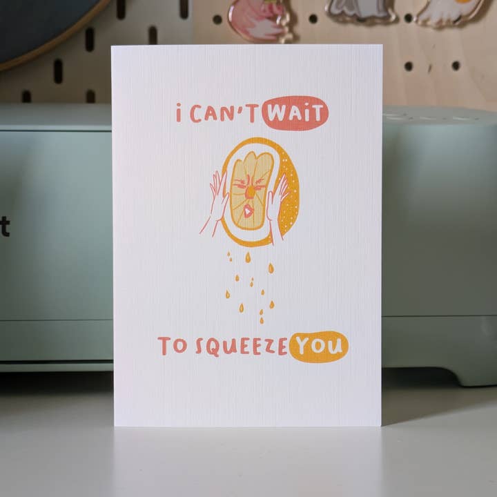 Lemon Greeting Card (I can't wait to squeeze you) for wholesale by Maison Phoenix
