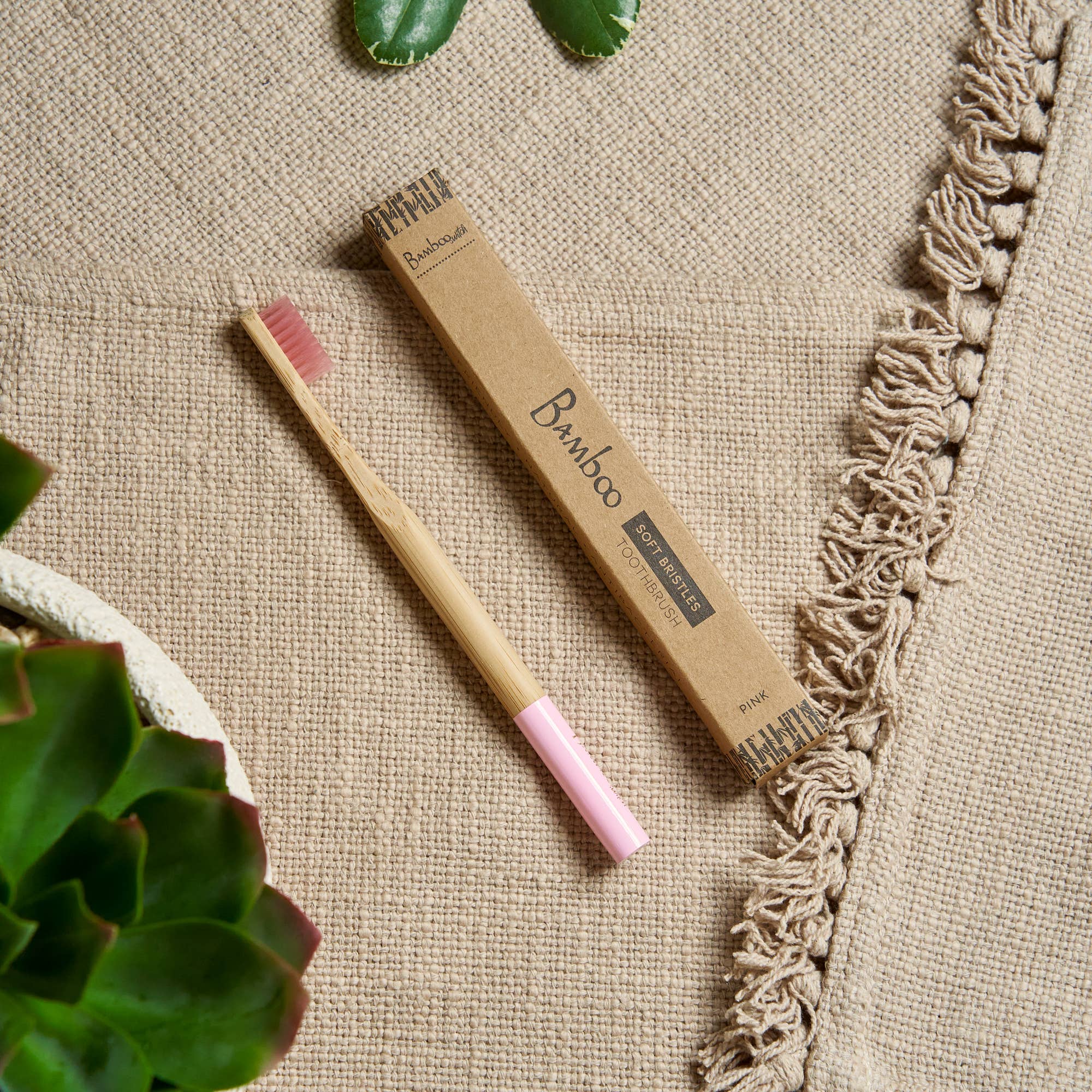 Bamboo Switch – Großhandel Zahnbürste – Erwachsenen Bambuszahnbürste | Rosa | Zahn Bestseller2