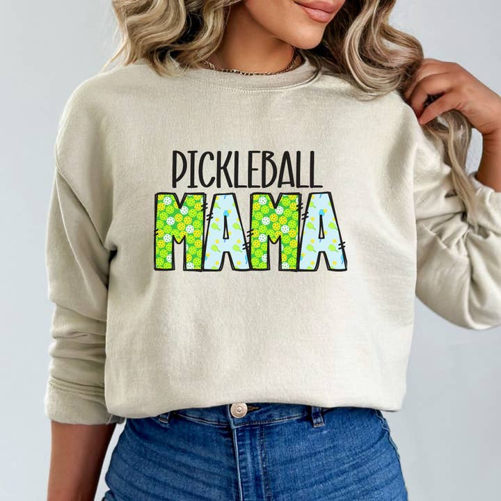 Pickleball Mama Crewneck Sweatshirt for wholesale by Sweet party Place