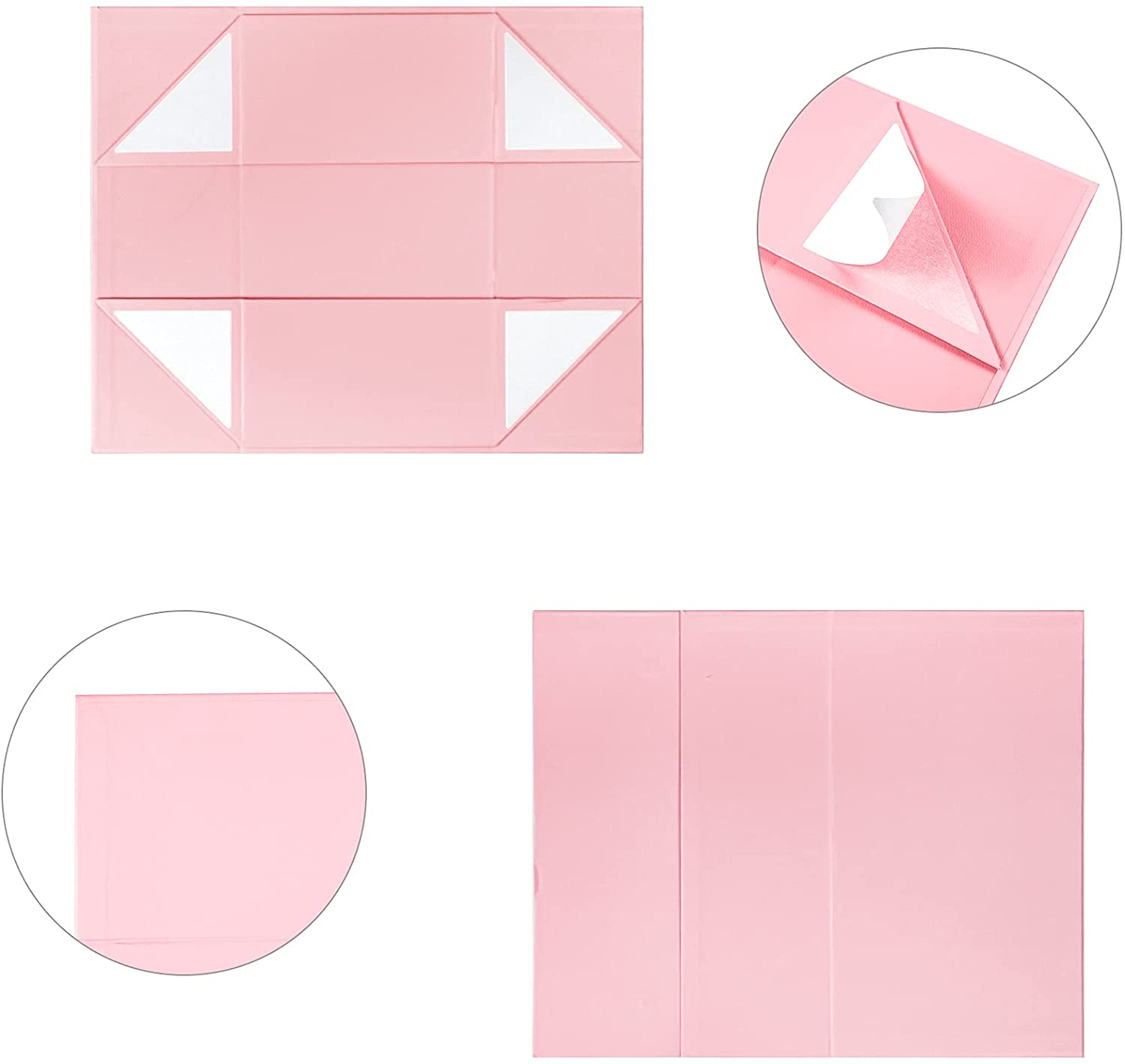 LA Ribbons Wholesale - Wholesale Gift Box - 14" x 9" x 4.3" Collapsable Gift Box w/ Magnetic Square Flap Lid | Pink2