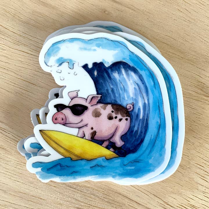 Paper Wilderness - Vendita all'ingrosso Adesivo - Adesivo Pig Surfing