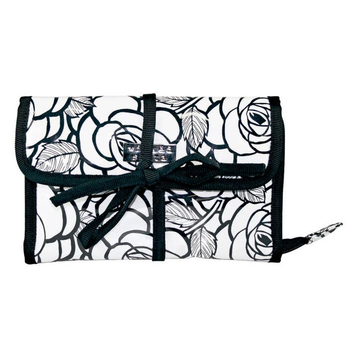 Wicked Sista Accessories - Wholesale Jewelry Box/Organizer - SWS Fab Fleur Black Jewelry Roll