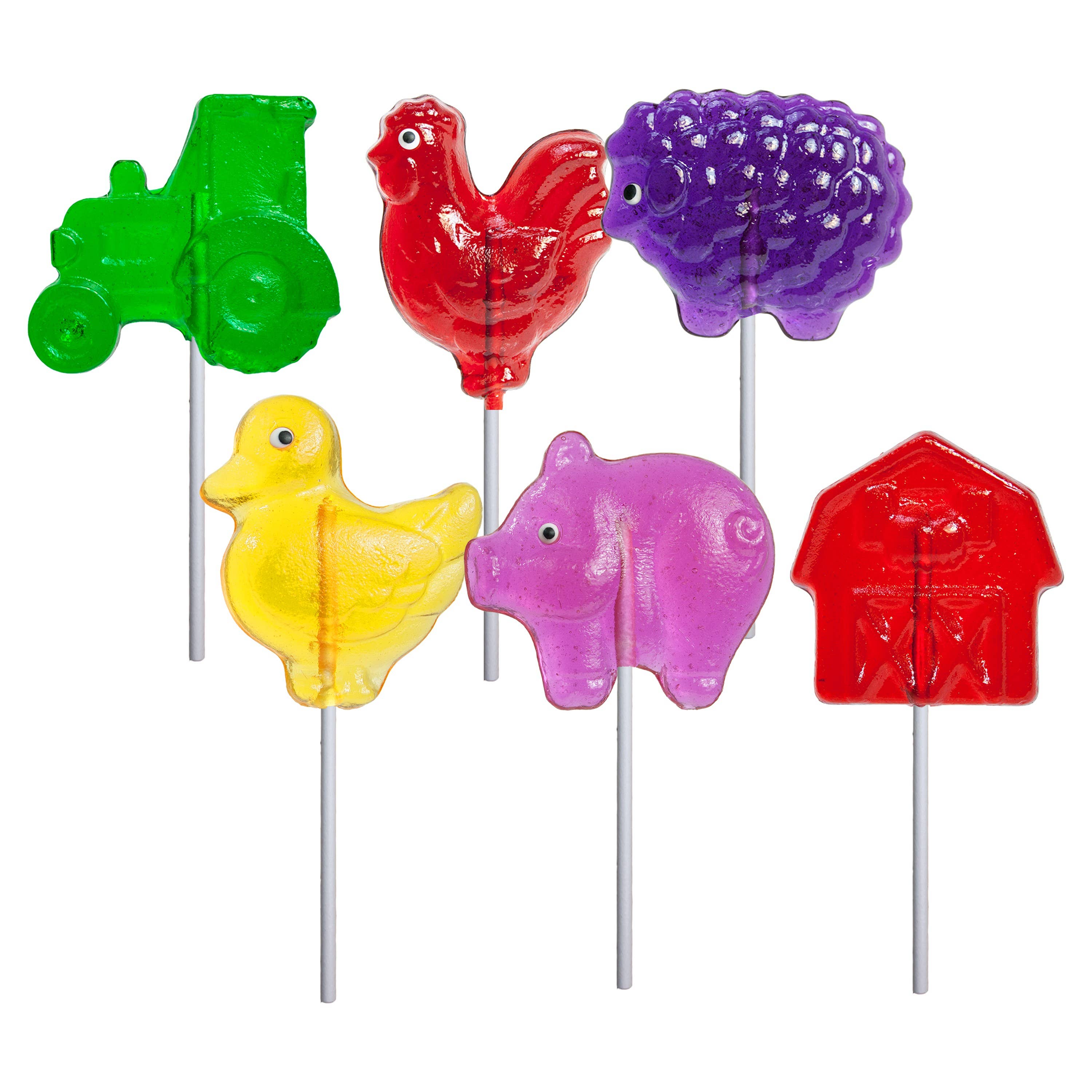 Grandpa Joe's Candy Shop - Wholesale Lollipop - Barnyard Assorted Hard Candy Lollipops, 24ct Display1
