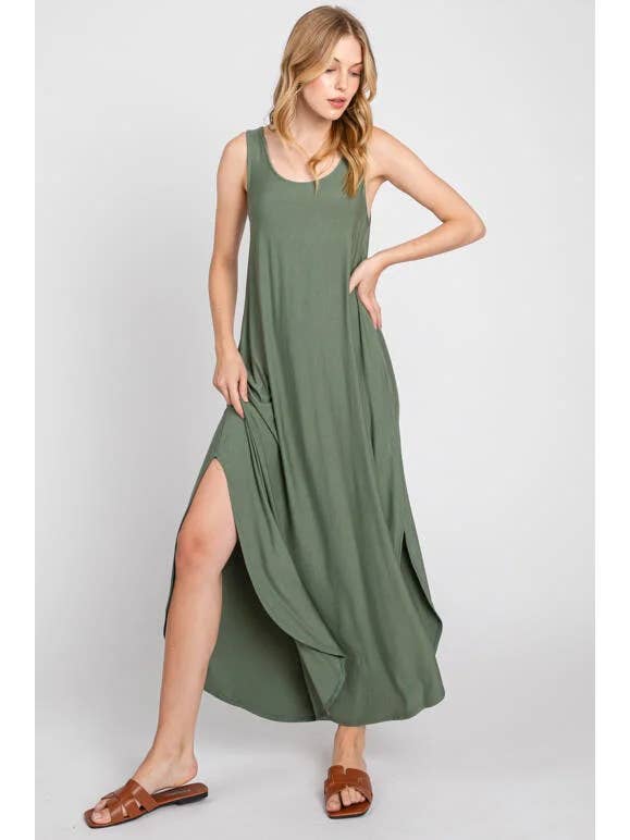 Final Touch - Wholesale Dress - Women's - Knit Tank Cross Back Maxi Dress11