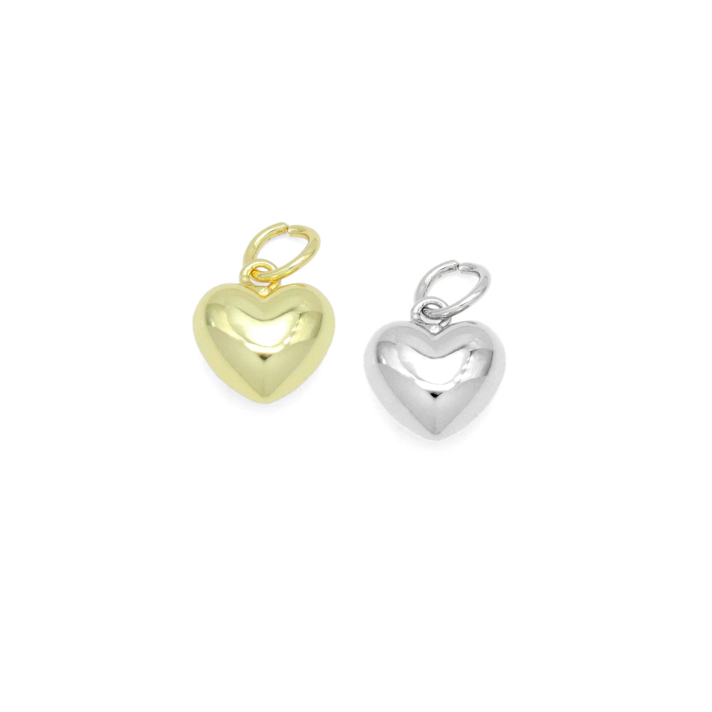 BestBeads&Beyond - Wholesale Individual Charm/Pendant - Cute Puffy Gold 3D Heart Shape Charm Pendant, Sku#LD6550