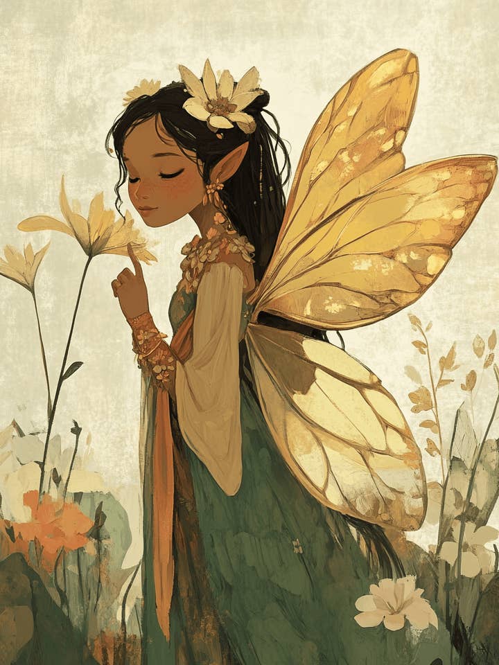 Calm Fairy - Fairies Wall Art Prints – 8″x10″ Artwork for 11″x14″ Frame for wholesale by Mowbi