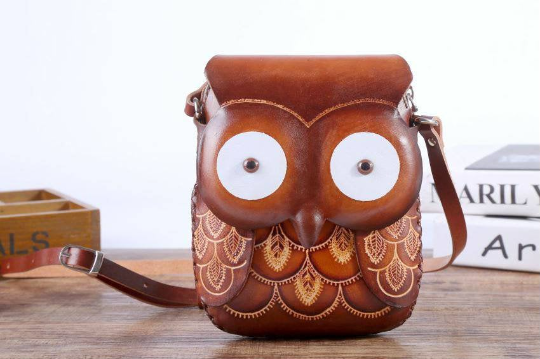 Sunflower Handmade leather inc - Wholesale Crossbody Bag - Women's - Leather large owl purse handbag crossbody1