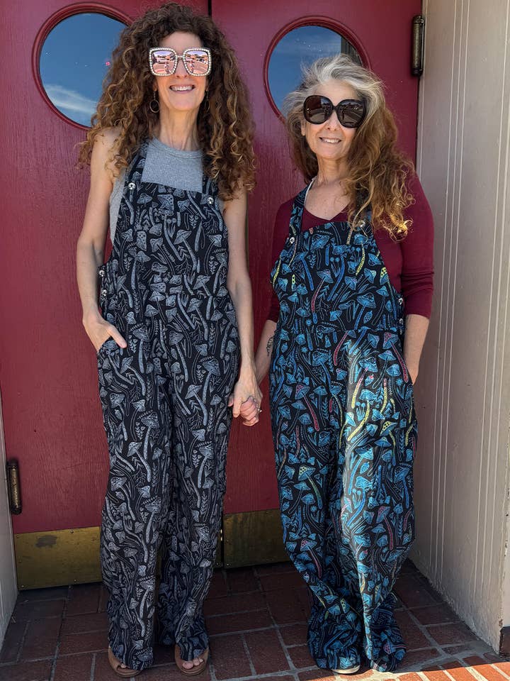 Cotton 5 Pocket hippie Overalls with Multi Mushroom Print and other Purchase Wholesale print overalls. Free Returns & Net 60 Terms on Faire trending on Faire.