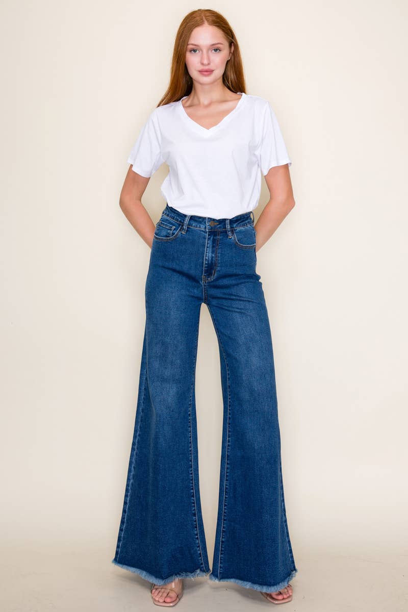 O2 Denim - Wholesale Jeans - Women's - PW511DK Wide Leg Denim Jeans  4