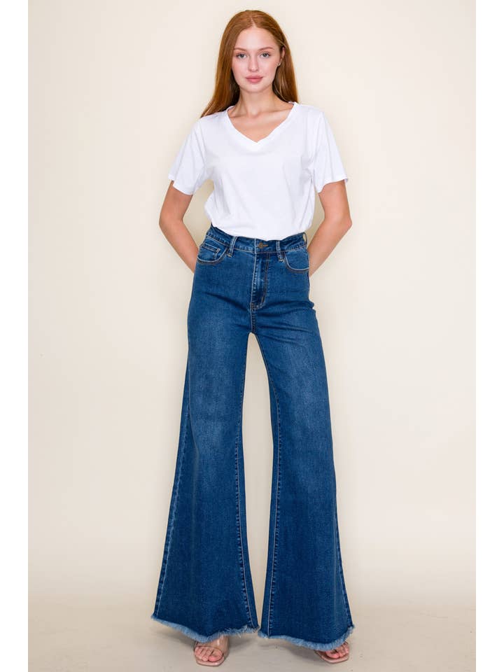 O2 Denim - Wholesale Jeans - Women's - PW511DK Wide Leg Denim Jeans 4
