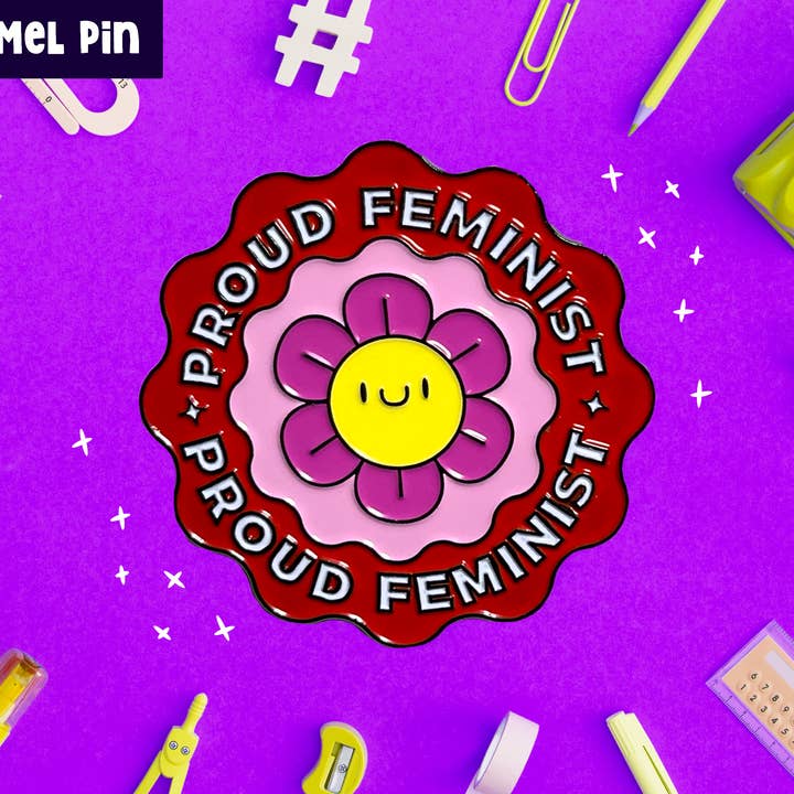 Neha Lee Designs - Wholesale Lapel Pin/Button - Kawaii proud feminist enamel pin4