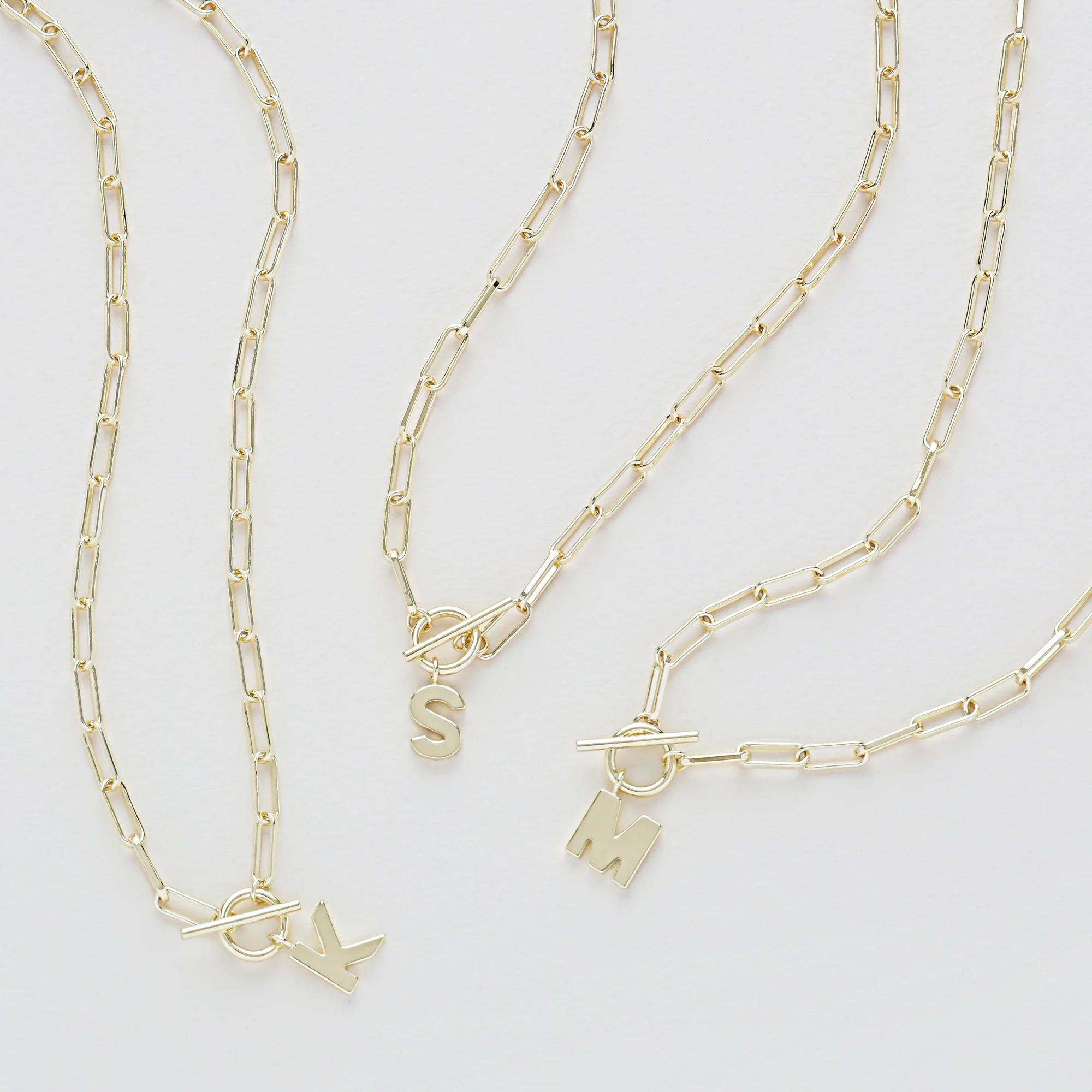 Toggle Initial Necklace in Gold for wholesale on Faire11