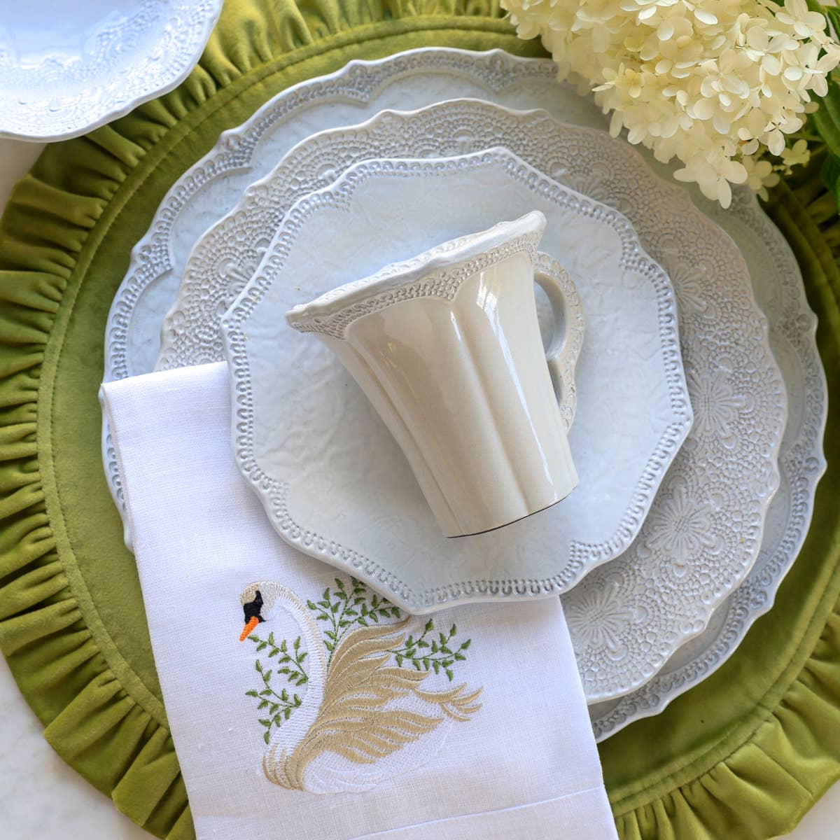 Arte Italica & Crown Linen Designs - Wholesale Coffee Mug - Merletto Antique Mug5