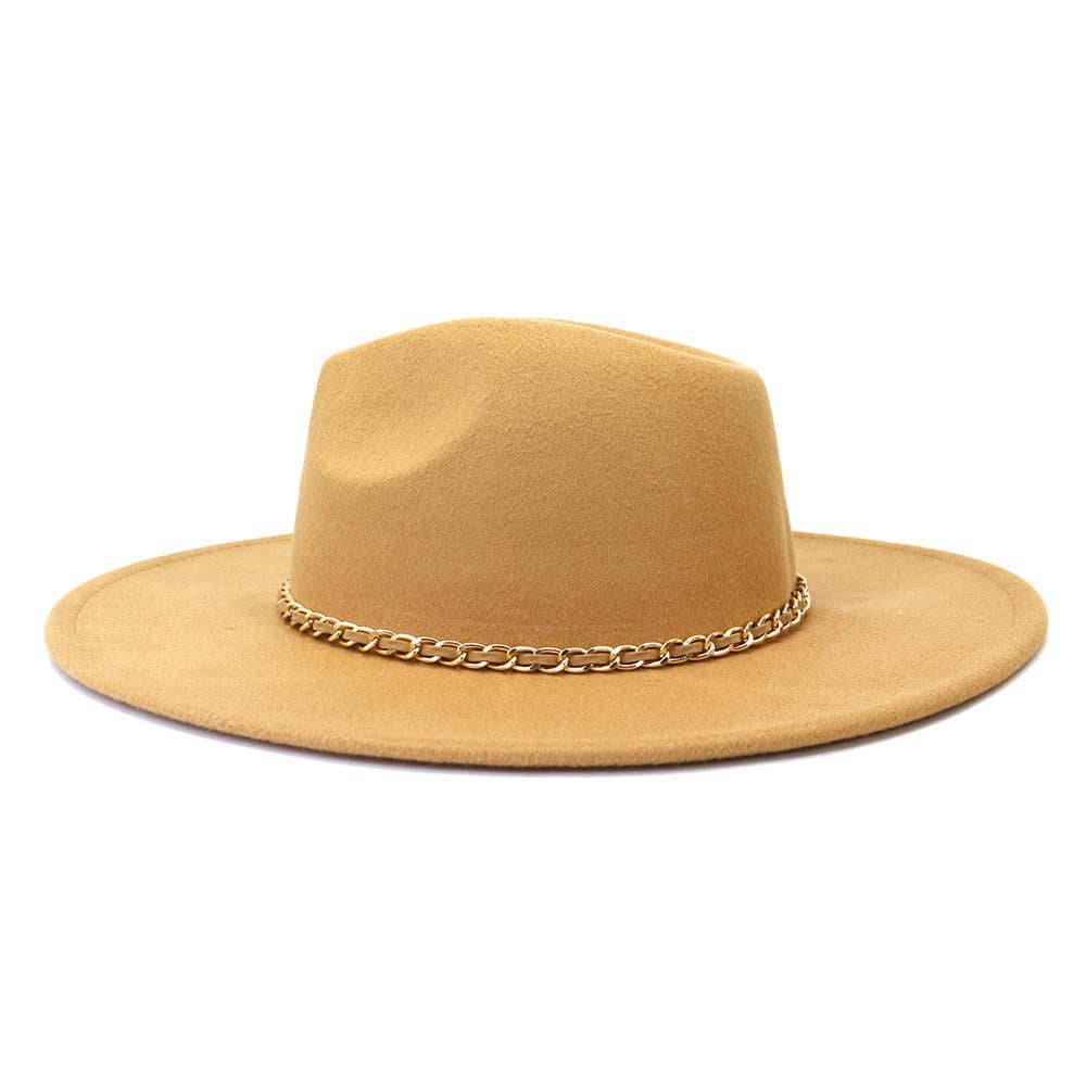 Suzie Q USA - Wholesale Fedora - Women's - Camel Chain Big Brim Peach Heart Top Hat24