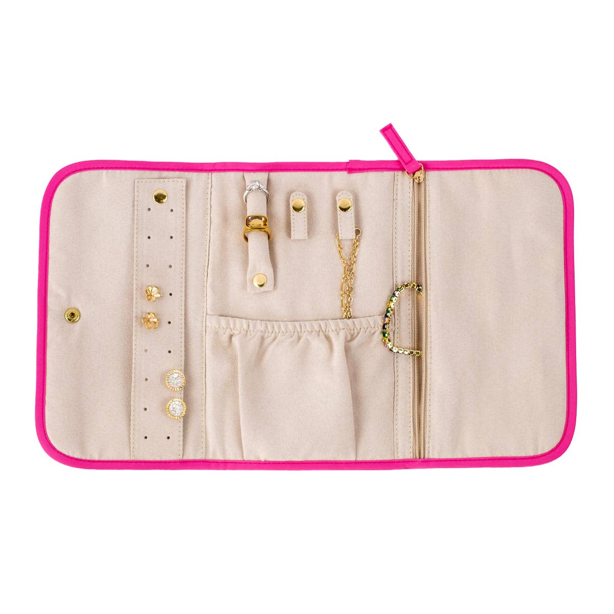 The Royal Standard - Wholesale Jewelry Box/Organizer - Kate Jewelry Roll   Pink   8.5x151
