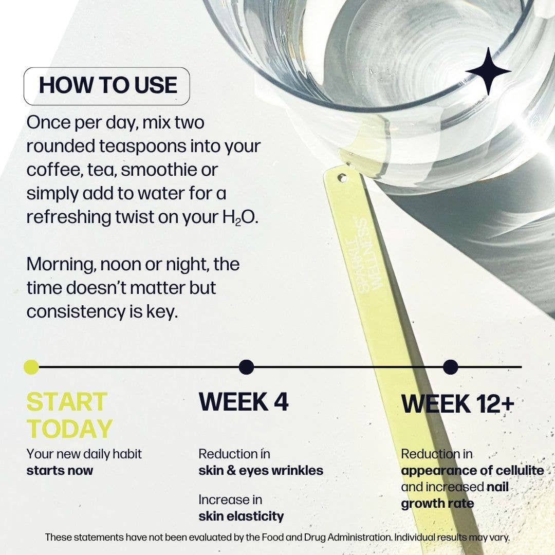 Sparkle Wellness - Vente Supplément oral/vitamine - Poudre de collagène Skin Boost Plus (orange) [30 portions]6