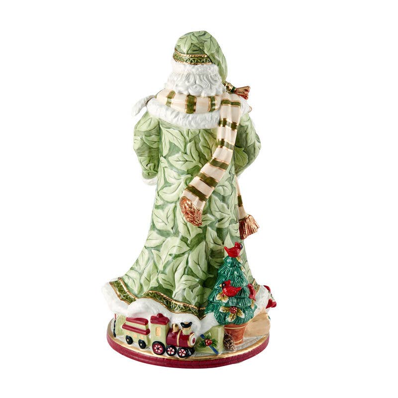 Fitz and Floyd® Mikasa® Pfaltzgraff® - Wholesale Decorative Figurine - Fitz and Floyd Holiday Hme Green Santa Gift Box Pkg2