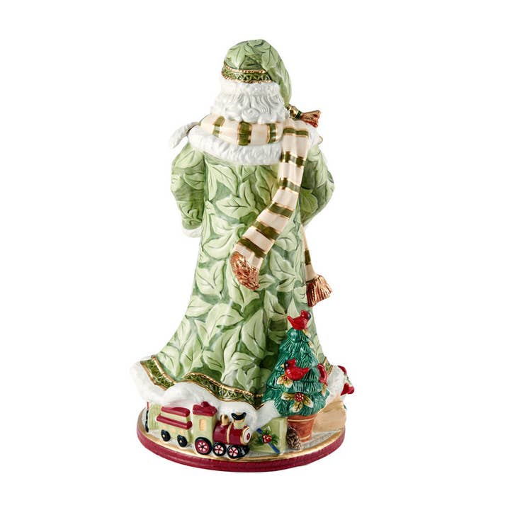 Fitz and Floyd® Mikasa® Pfaltzgraff® - Wholesale Decorative Figurine - Fitz and Floyd Holiday Hme Green Santa Gift Box Pkg2