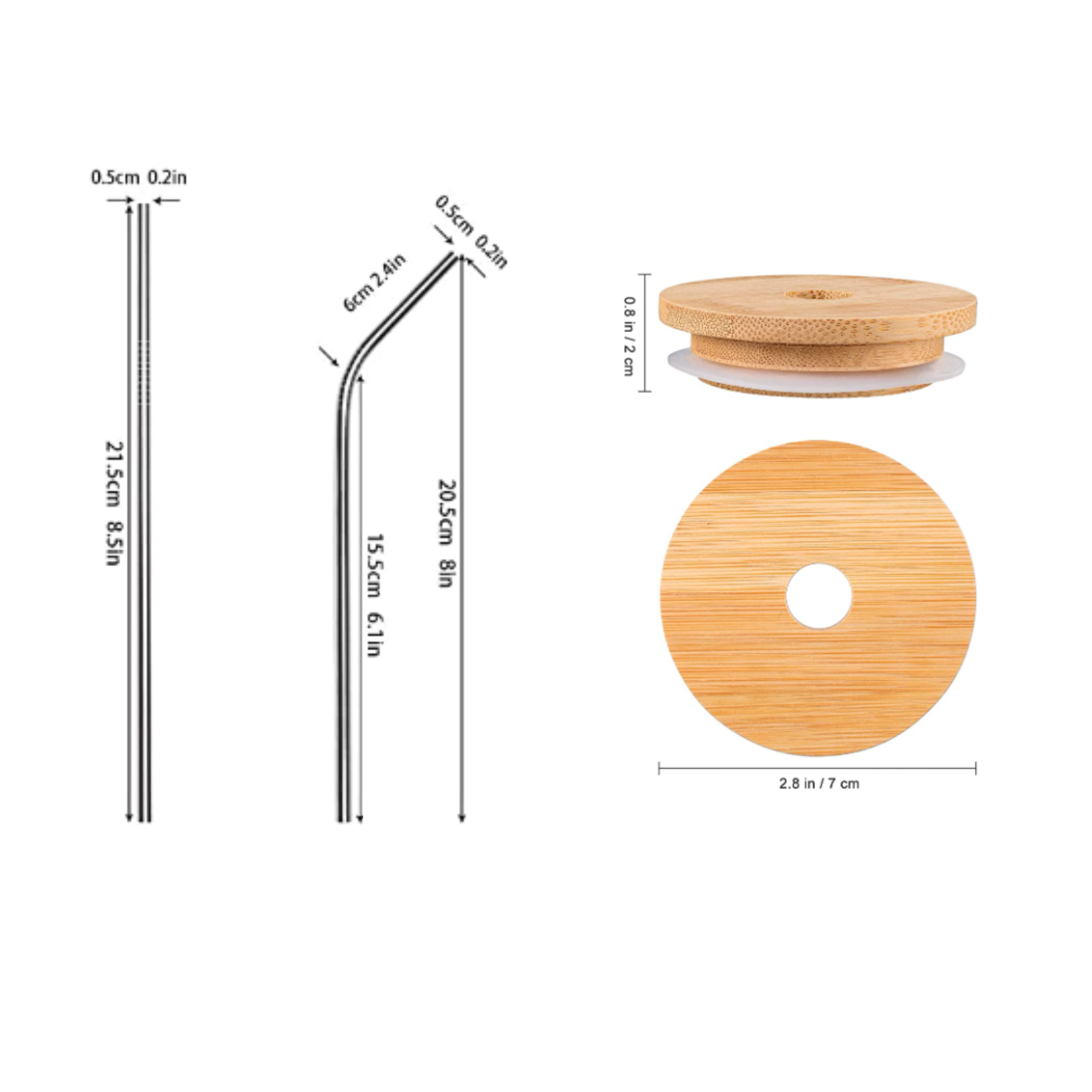 Homemade by Hunt - Wholesale Drink Lids - Bamboo Lid and Stainless Steel Straw0
