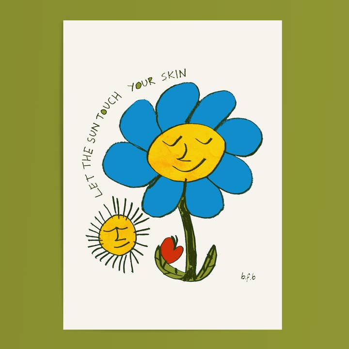 'Lad solen røre ved din hud' Naturblomsterkunsttryk for engroshandel hos bigfatbambini