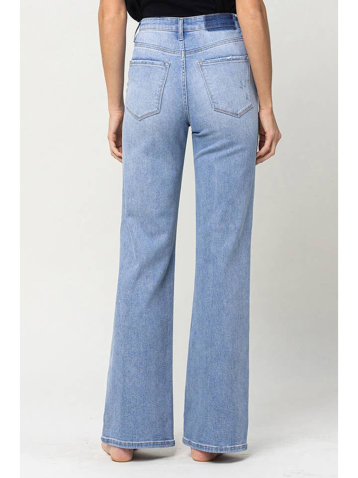 GREENE 90'S VINTAGE SUPER HIGH RISE FLARE JEANS V3132 for wholesale on Faire
