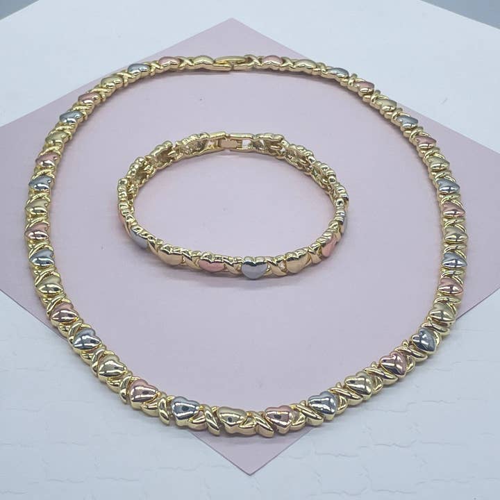 Milie - Wholesale Sieradenset - 18k GF Hart XOXO Armband en Ketting Set6