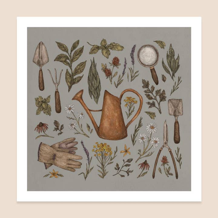 Gardening Print for wholesale by Jessica Roux Illustration