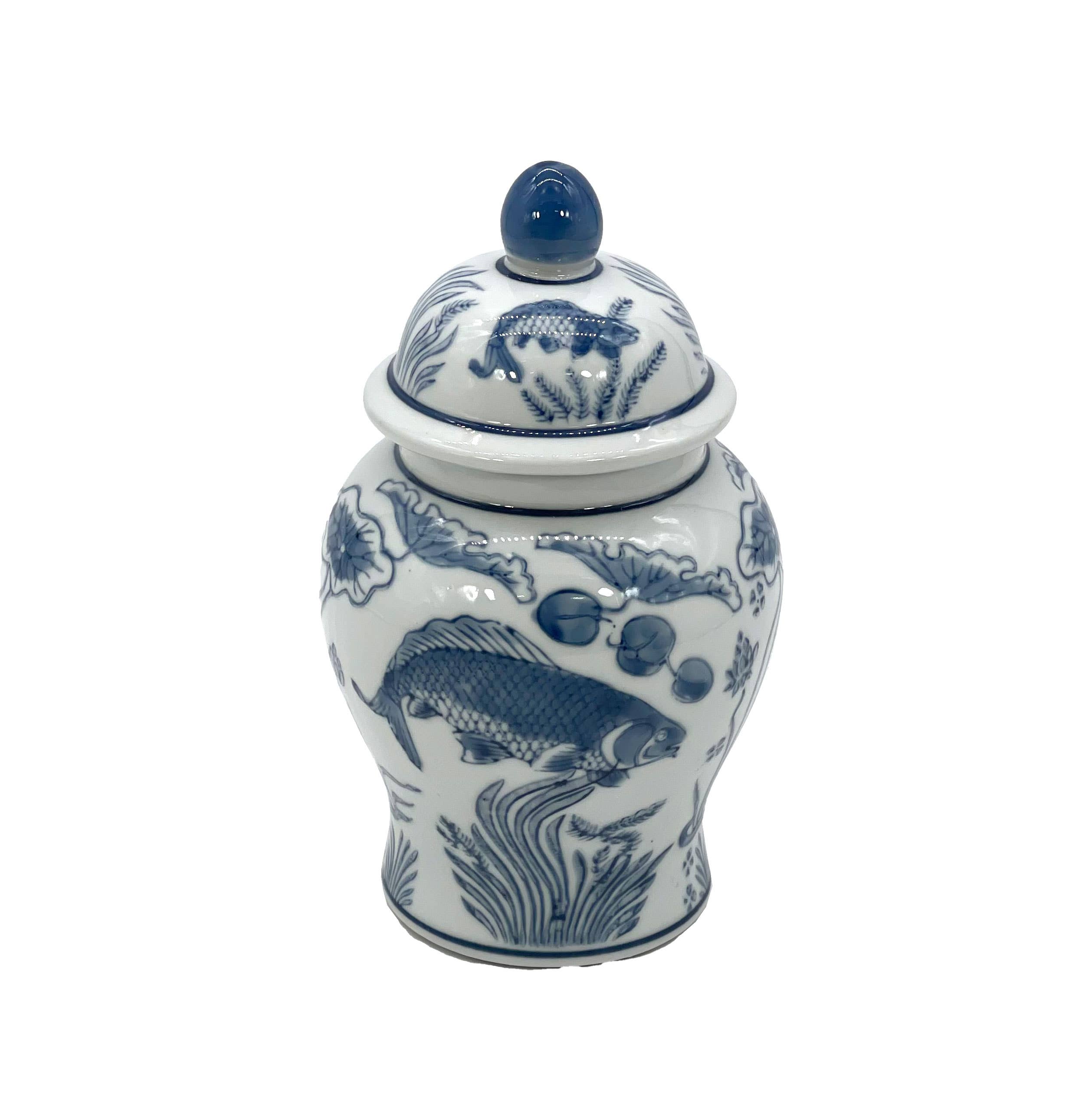 Galt International Company – wholesale Decorative jar – Small Chinoiserie Ceramic Decorative Tea & Ginger Jar 8"48