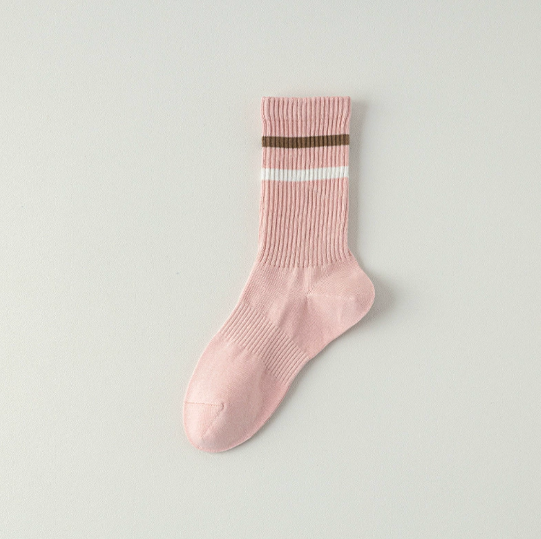 LoveLina - Vente Chaussettes – femme - Chaussettes Rétro Rayées Côtelées - JONA2