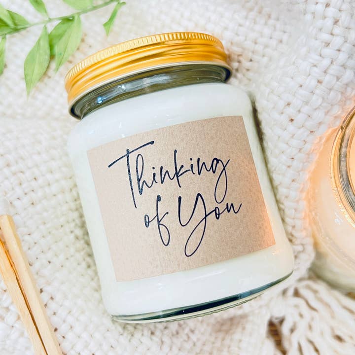 Thinking of you handmade soy scented candle for wholesale by Lollyrocket Candles Limited