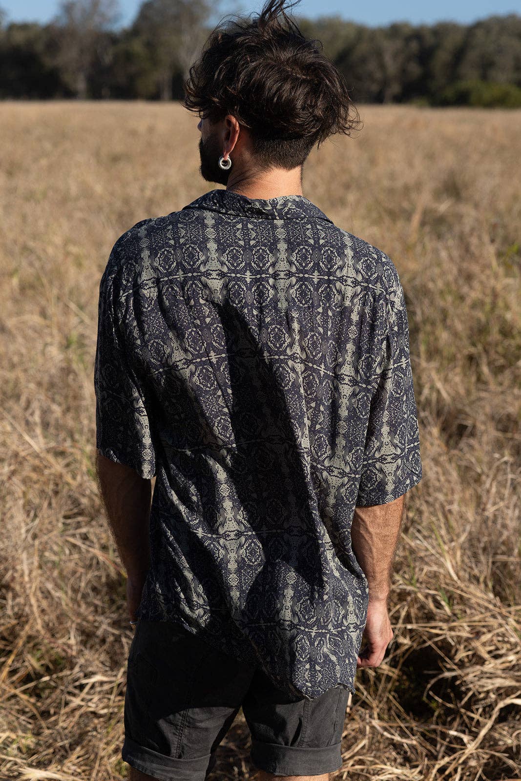 IDIS - Wholesale Button Down Shirt - Men's - Grey Batik Shirt4