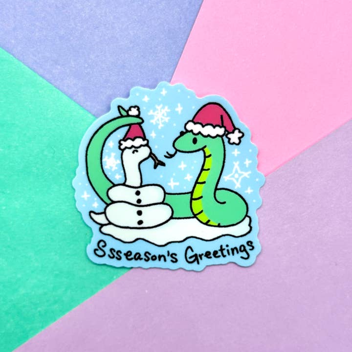 Ssseason's Greetings Mini Snake Sticker for wholesale by MarshyNoodle